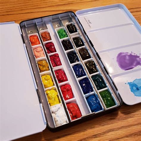 watercolor metal paint box|watercolor paint pallet box.